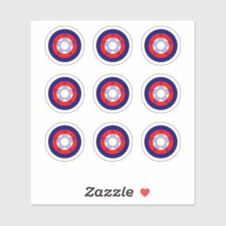 Pinball Rood/Wit/Blauw "Star" Ronde Doel Sticker