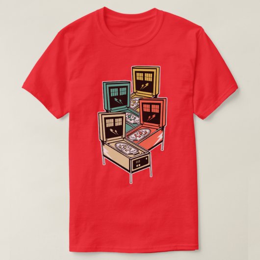 Pinball Shirt Retro Classic Arcade Shirt F (Design voorkant)