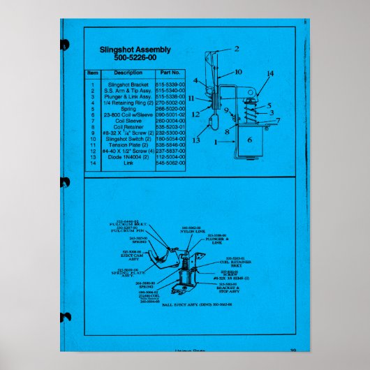 Pinball Slingshot Assembly Poster (Voorkant)