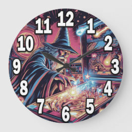 Pinball Tovenaar Speler Acryl Ronde Wandklok #2 Grote Klok