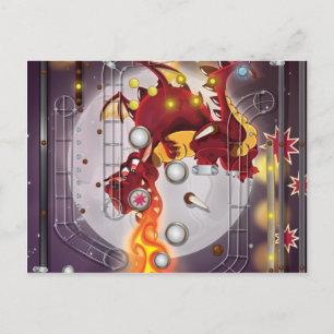 Pinballmachine Draak Briefkaart