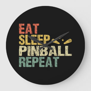 Pinbalmachine Arcade Retro Eat Sleep Grote Klok