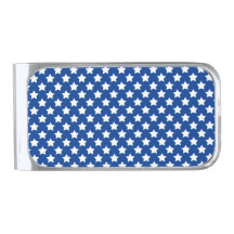 BLEU PATRIOTIQUE AVEC LIGNES D'ÉTOILES BLANCHES