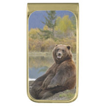Agrafe d'argent d'ours gris