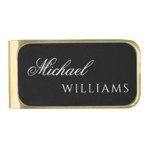Stylish Custom Name Gold Finish Money Clip Accesso