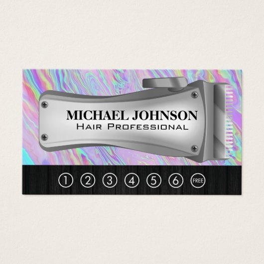 Pince à cheveux | Carte Punch | Iridescente (Devant)