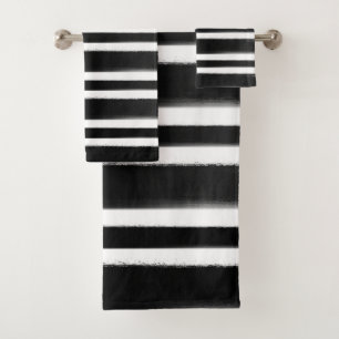Pinceau à peinture à rayures noir et blanc