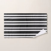 Pinceau à rayures verticales noir et blanc (Serviette à main)