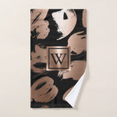 Pinceau Abstrait noir et Rose (Serviette à main)