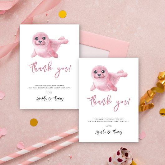 Pinceau aquarelle rose - merci