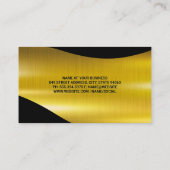 Pinceau métal or et Carte de visite noir (Dos)