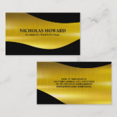 Pinceau métal or et Carte de visite noir (Devant / Derrière)