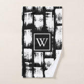 Pinceau noir et blanc Abstrait (Serviette à main)