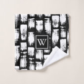 Pinceau noir et blanc Abstrait (Gant de toilette)