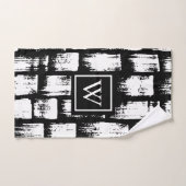 Pinceau noir et blanc Abstrait (Serviette à main)