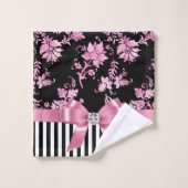 Pinceau rose Glam - Pinceau rose-Noir - Papillons  (Gant de toilette)