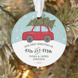 Pinceau Script Premier Noël Voiture Rouge