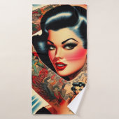 Pinceau tatoué vintage (Serviette de bain)