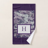 Pinceau violet de couleurs avec Monogramme (Serviette à main)