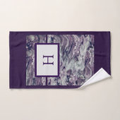 Pinceau violet de couleurs avec Monogramme (Serviette à main)