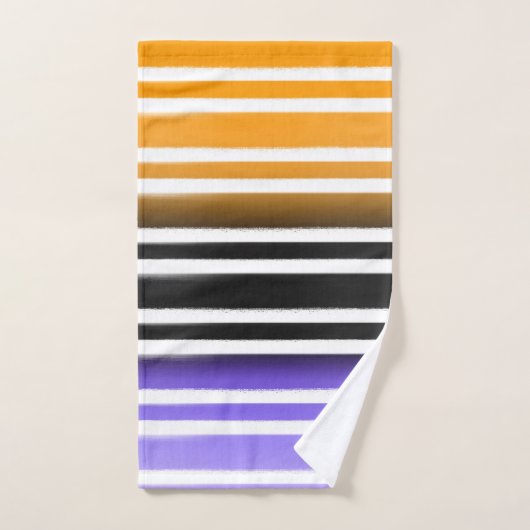 Pinceau violet noir orange pinceau Halloween (Serviette à main)