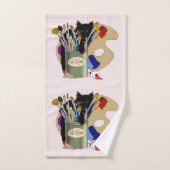 Pinceaux palette Noir Kitten Artiste (Serviette à main)