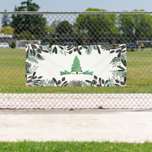 Pinces Et Branches De Pins Rustiques Bannière (En situation)