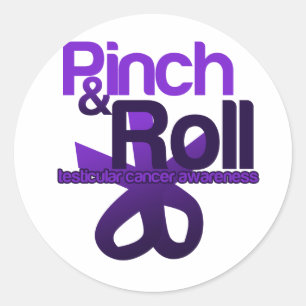 Pinch and Roll voor Testiculaire Kanker Awareness Ronde Sticker