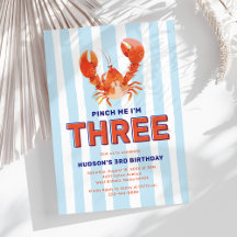 Pinch Me I'm Three Lobster 3rd Birthday