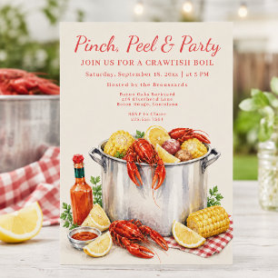 Pinch Peel Feest Kreeft Kookfeest Uitnodiging