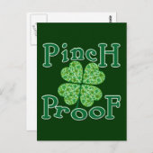 PINCH PROOF met Shamrocks Iers T-shirt Briefkaart (Voorkant / Achterkant)