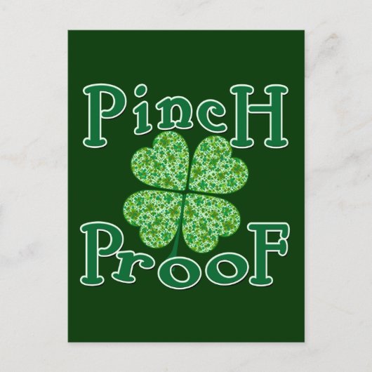 PINCH PROOF met Shamrocks Iers T-shirt Briefkaart (Voorkant)