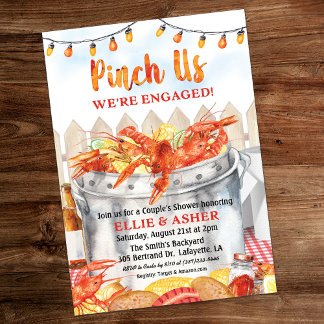 Pinch US Verloving Crawfish Boil Invitation Kaart