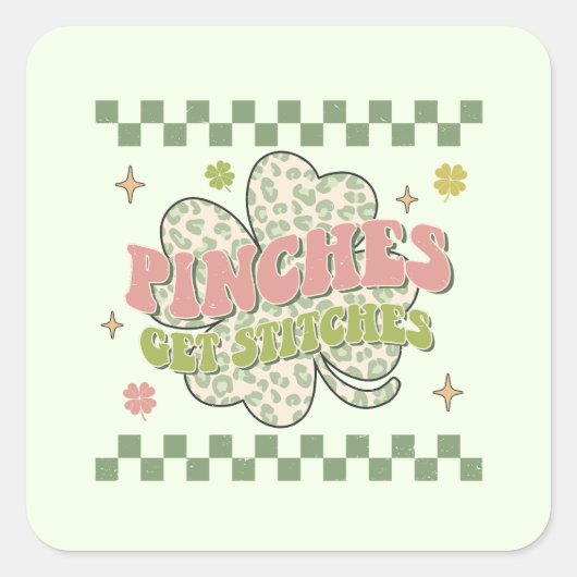 Pinches ophalen titels vierkante sticker (Voorkant)