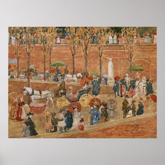 Pincian Hill, Rome van Maurice Prendergast Poster (Voorkant)