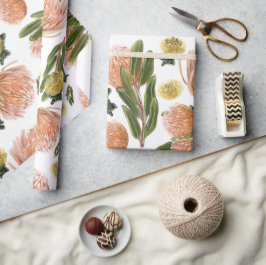 Pincushion Protea Botanisch patroon Cadeaupapier