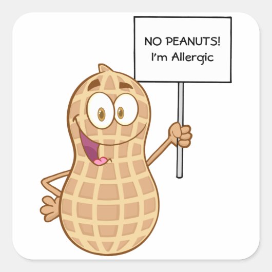 Pinda Allergie (aanpasbare) Sticker (Voorkant)