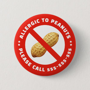 Pinda-allergie  ronde button 5,7 cm