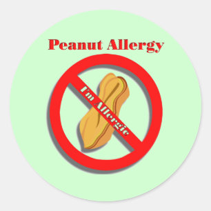Pinda Allergie Sticker Ik ben allergisch in het gr