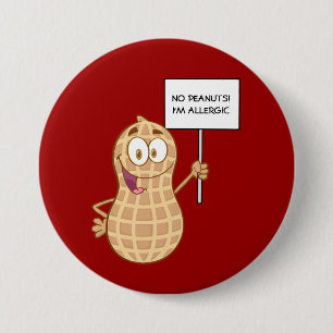 Pinda Allergy (aanpasbaar) Ronde Button 7,6 Cm
