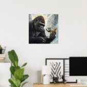 Pinda de Eekhoorn en Harambe ontmoeten elkaar in d Poster (Thuiskantoor)