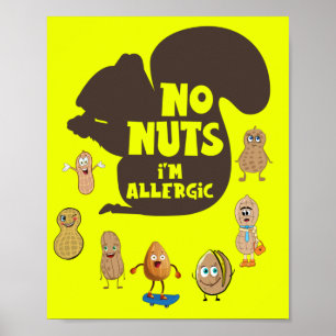 Pinda Free No Nuts Ik ben Allergie Bewustzijn Poster