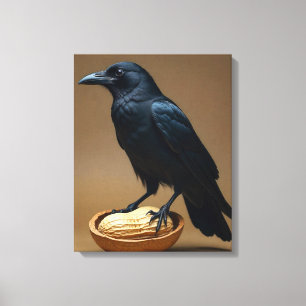 Pinda liefhebbers Crow-Raven canvas muurkunst Afdruk