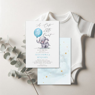 Pinda Schattigee Olifant Waterverf Baby Boy Shower Kaart