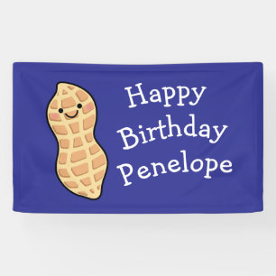 Pinda verjaardagsfeest Kinder Schattigee noot Cart Spandoek