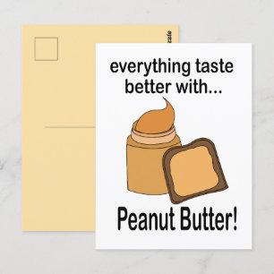 Pindakaas Brood Eten Schattig Briefkaart