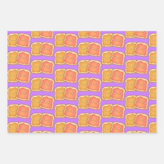 Pindakaas en aardbei gelei toast inpakpapier vel (Voorkant 2)