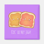 Pindakaas en aardbei gelei toast magneet (Voorkant)