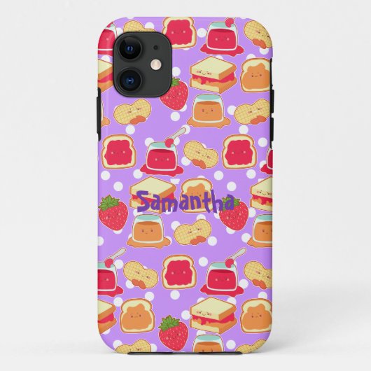 Pindakaas en aardbeiengelei Case-Mate iPhone case (Achterkant)