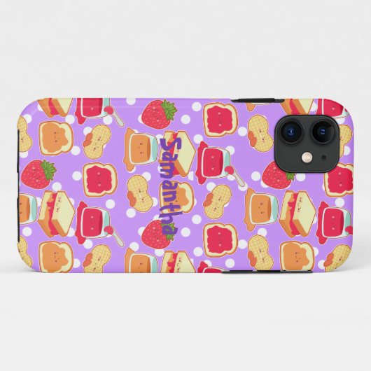 Pindakaas en aardbeiengelei Case-Mate iPhone case (Achterkant (horizontaal))